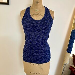 Athleta Blue & Navy Space-Dyed Racerback Tank